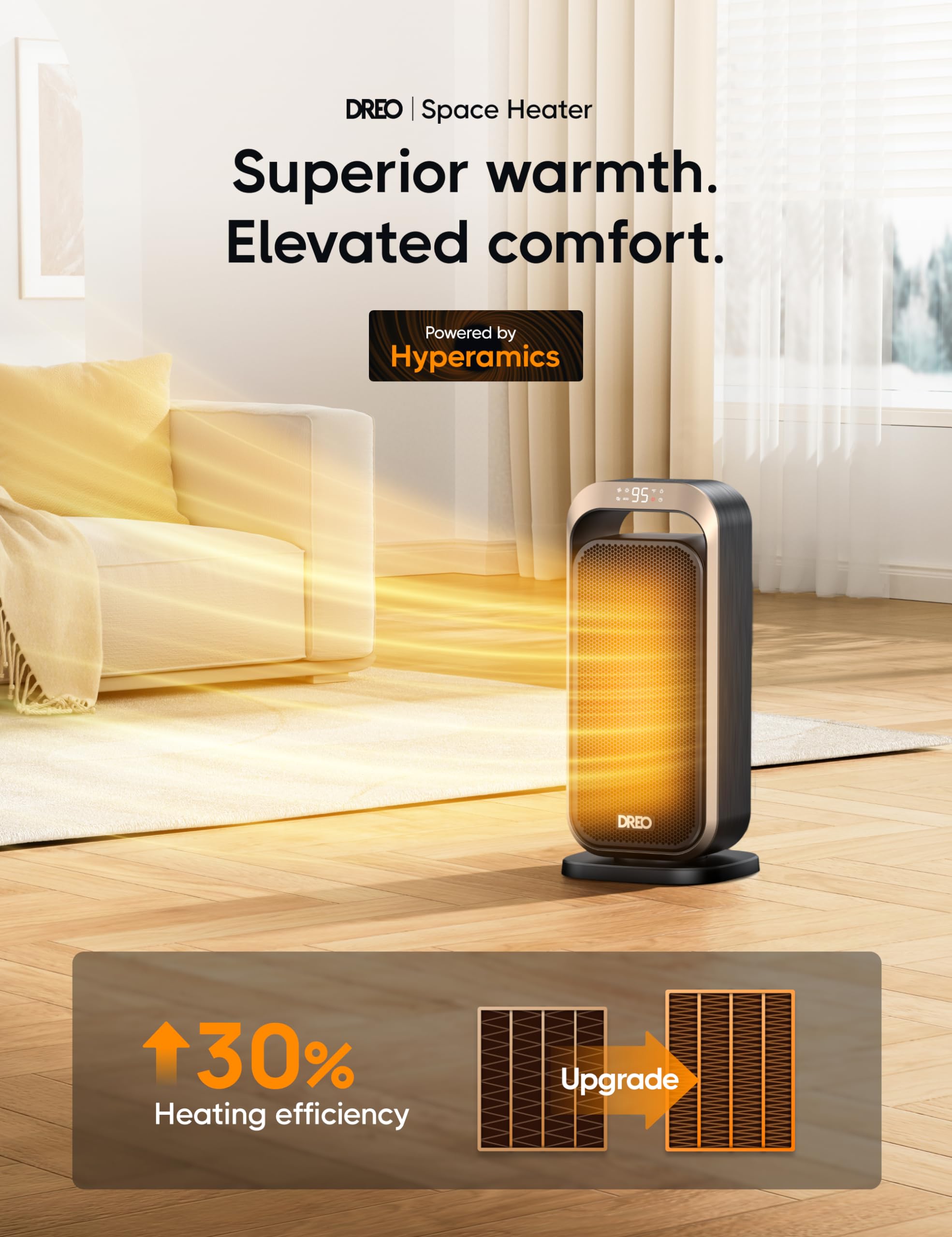 Foto 3 pulgar | Calentador Eléctrico Space Heater Dreo 1500 W Ptc Con Termostato Y Temporizador - Venta Internacional.