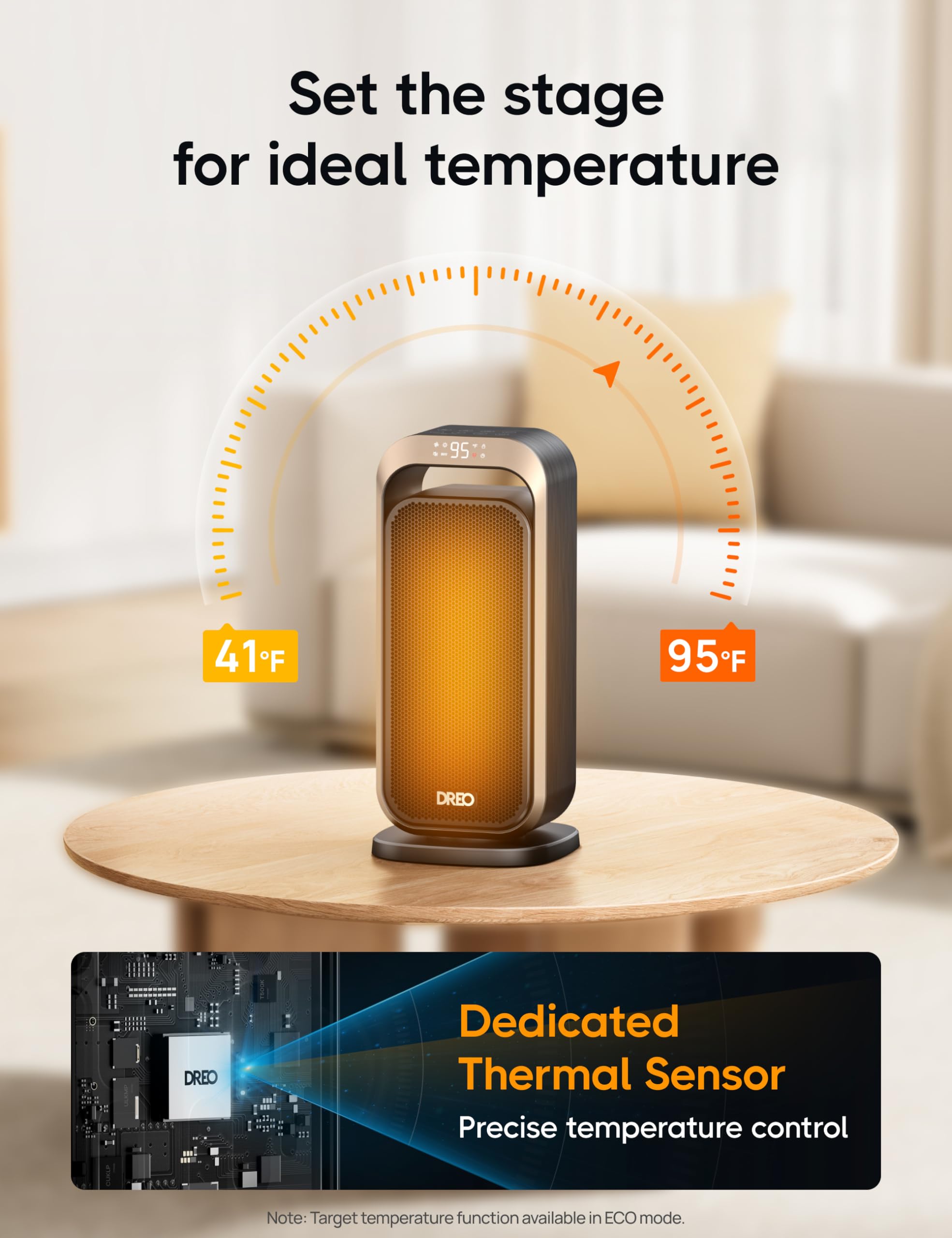 Foto 7 | Calentador Eléctrico Space Heater Dreo 1500 W Ptc Con Termostato Y Temporizador - Venta Internacional.