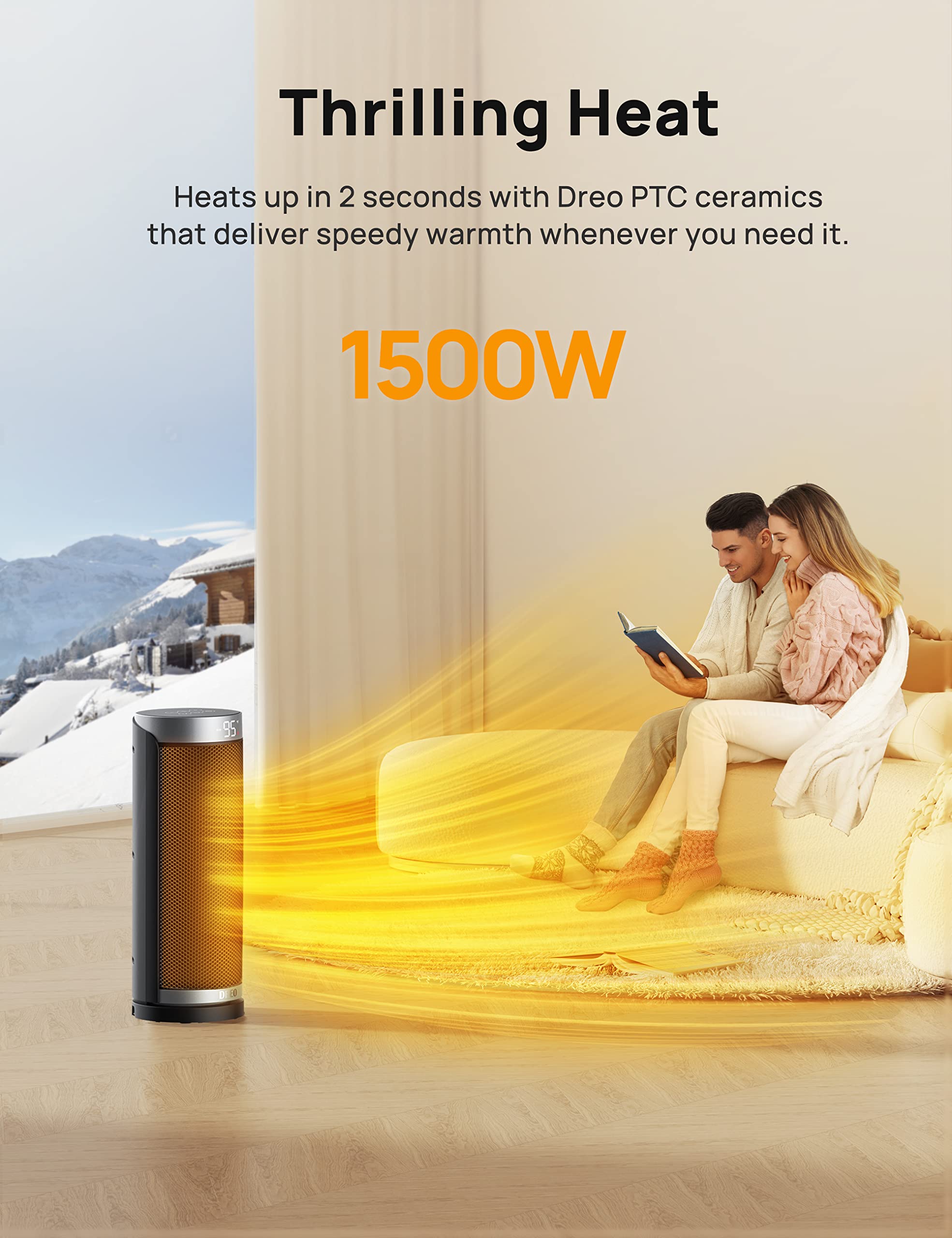 Foto 2 | Space Heater Dreo Para Uso En Interiores, 1500 W, 16 Pulgadas, Con Mando A Distancia - Venta Internacional.