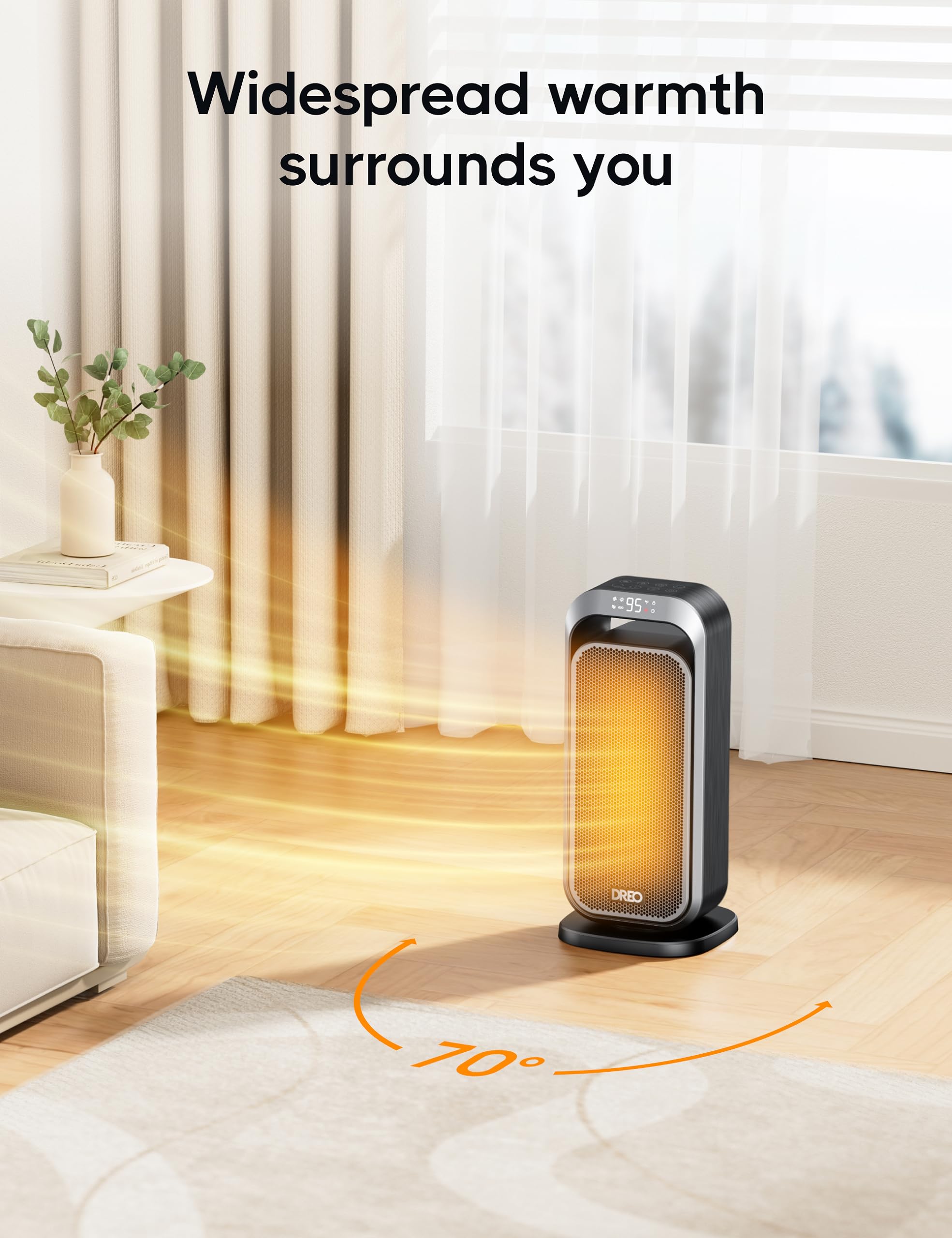 Foto 5 pulgar | Calentador Eléctrico Dreo Quiet De 1500 W Con Oscilación Remota De 70° - Venta Internacional.