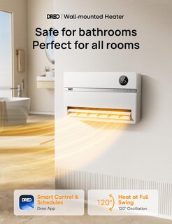 Foto 2 | Calentador De Pared Dreo 1500w Para Baño Con Enchufe Alci De Oscilación De 120° - Venta Internacional.