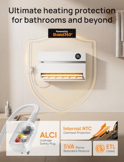 Foto 3 | Calentador De Pared Dreo 1500w Para Baño Con Enchufe Alci De Oscilación De 120° - Venta Internacional.