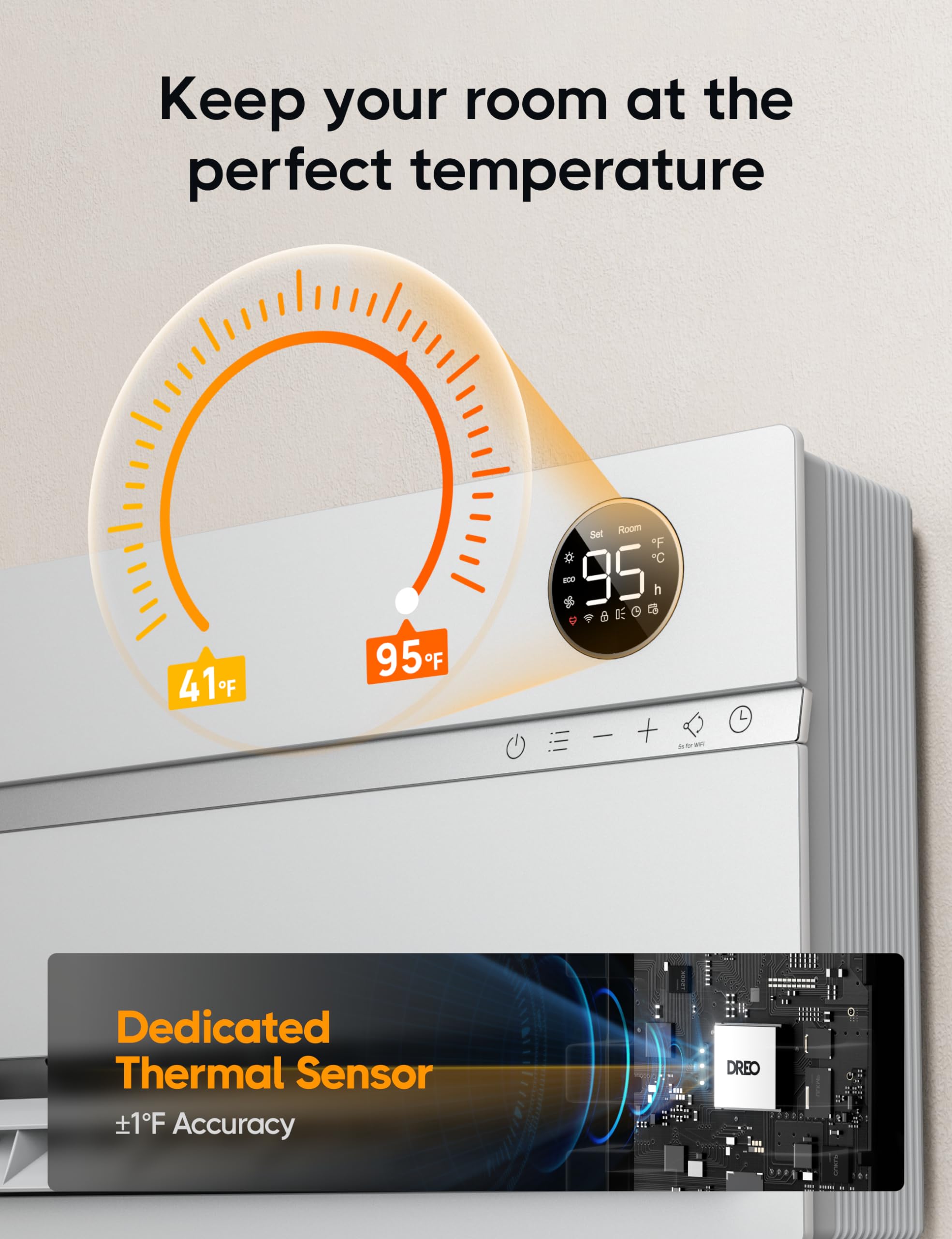 Foto 8 pulgar | Calentador De Pared Dreo 1500w Para Baño Con Enchufe Alci De Oscilación De 120° - Venta Internacional.