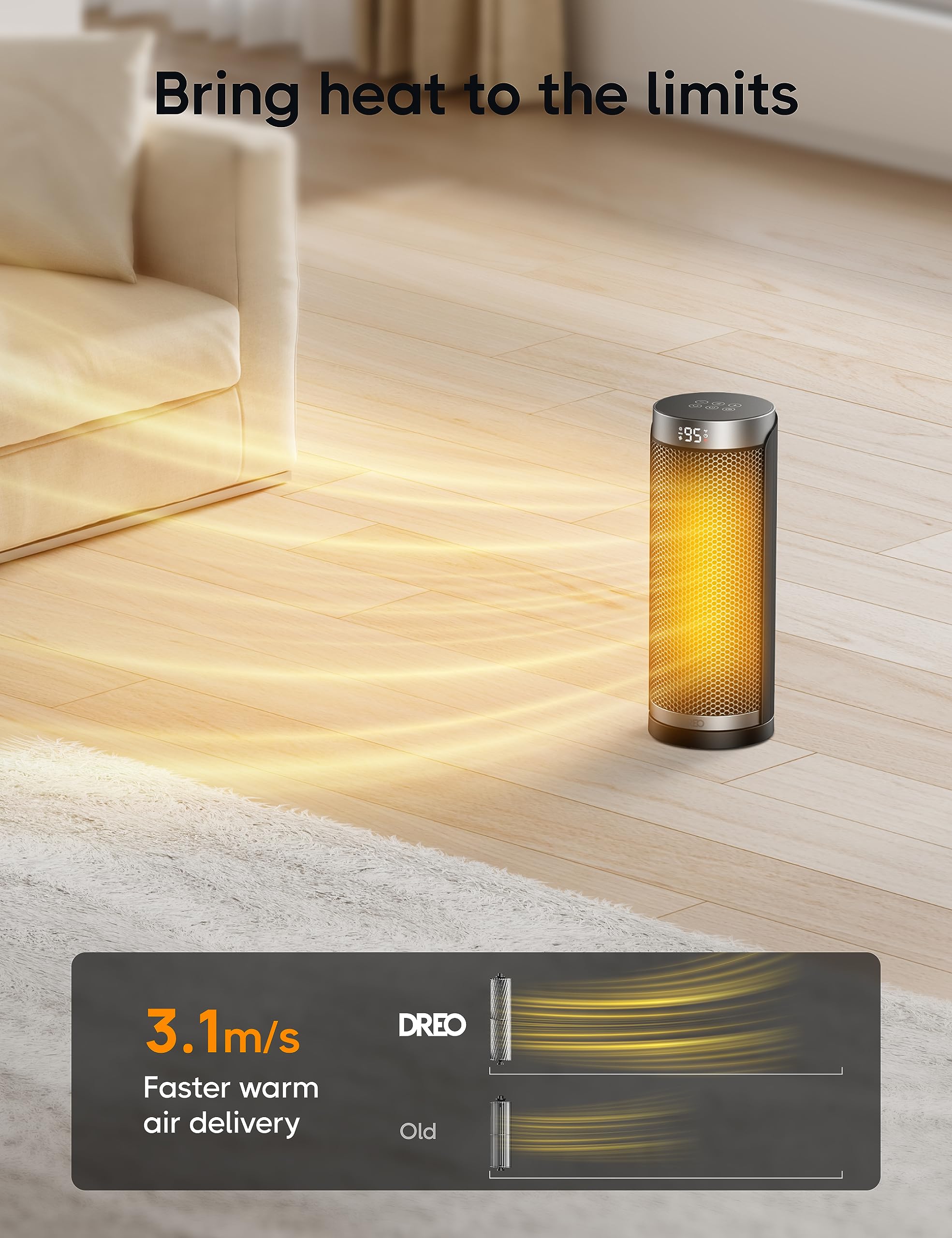 Foto 5 pulgar | Calentador Space Dreo Para Baño E Interior Con Oscilación De 70° - Venta Internacional.