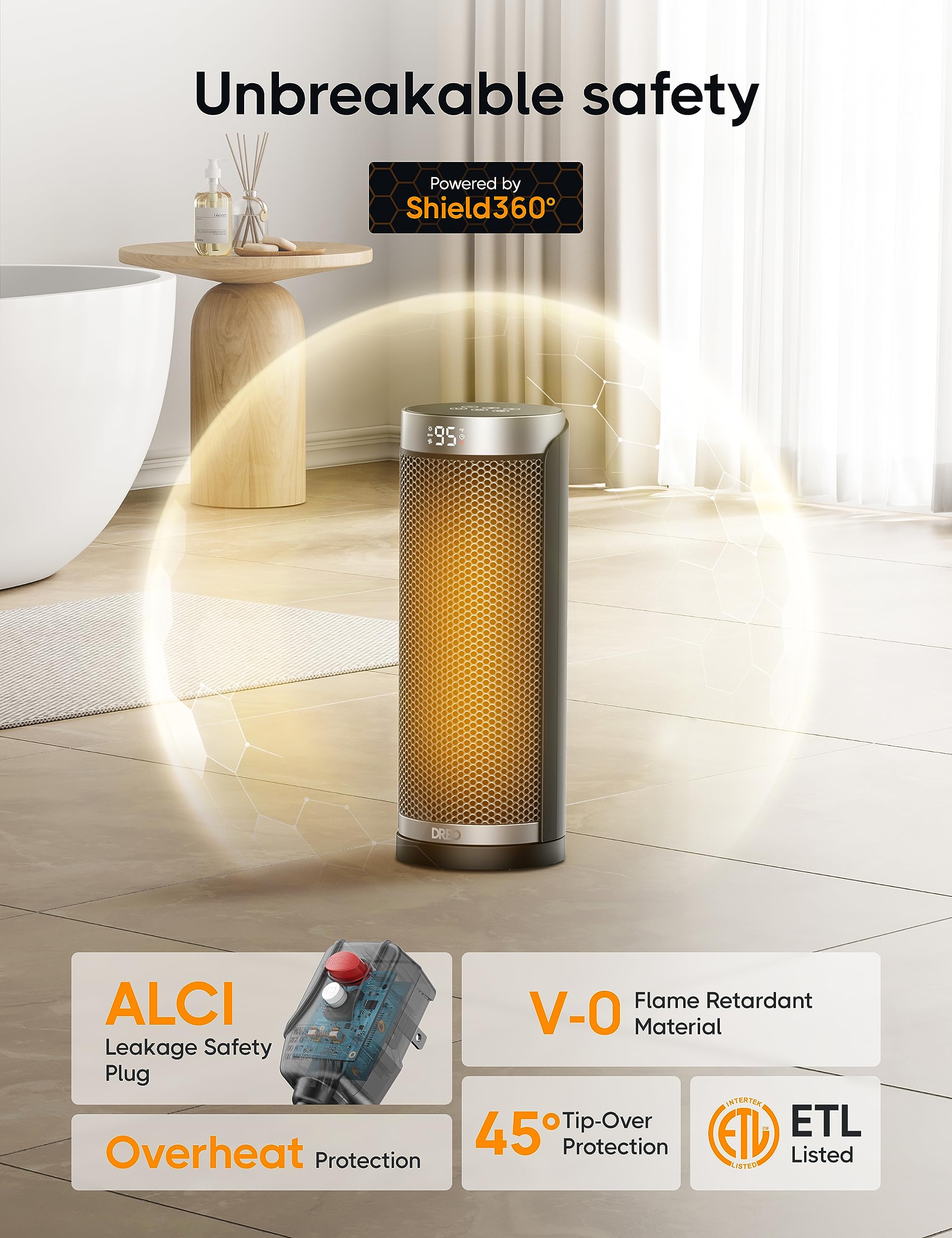 Foto 6 pulgar | Calentador Space Dreo Para Baño E Interior Con Oscilación De 70° - Venta Internacional.