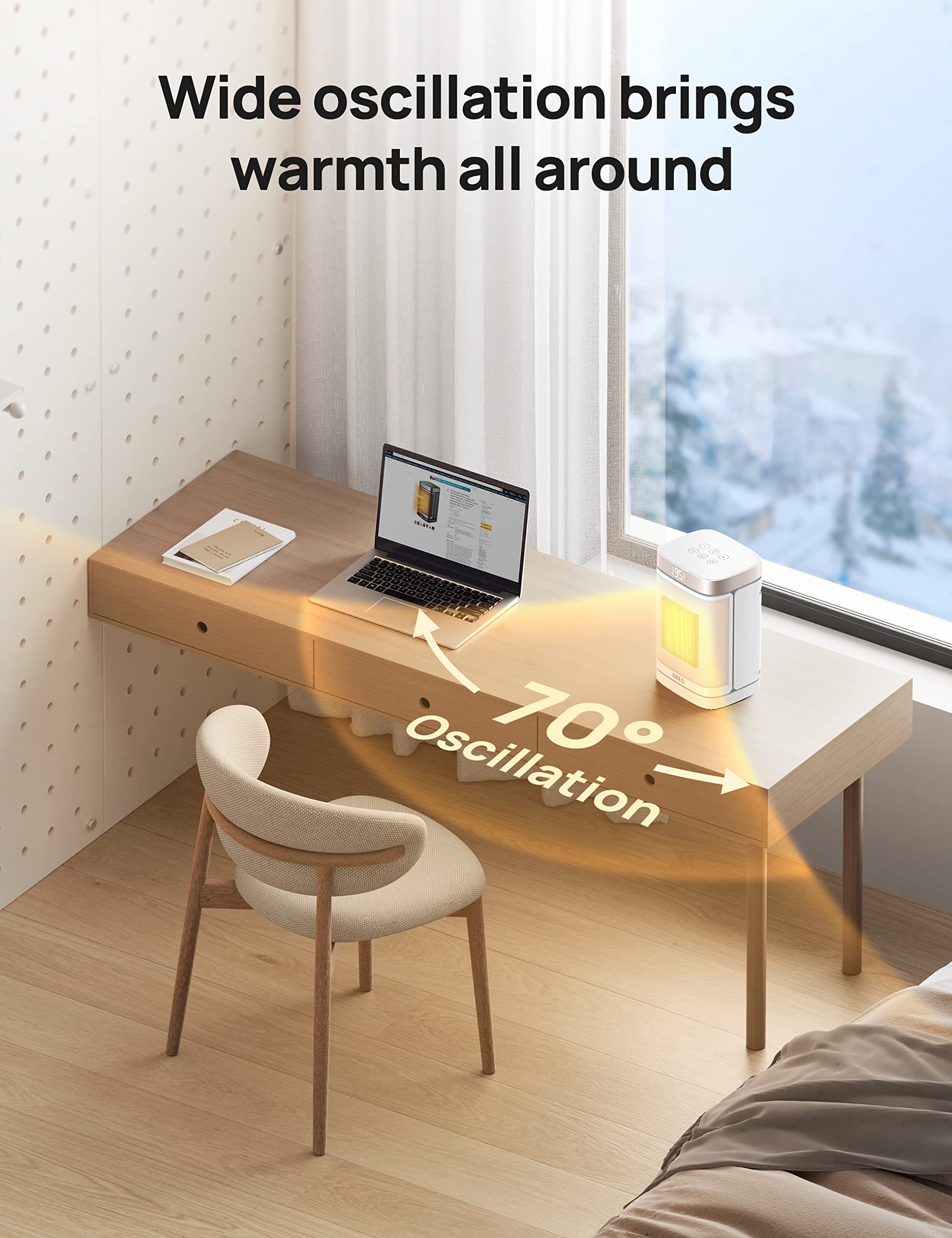 Foto 6 | Calentador Space Heater Dreo Atom One De Cerámica Ptc De 1500 W Con Mando A Distancia - Venta Internacional.