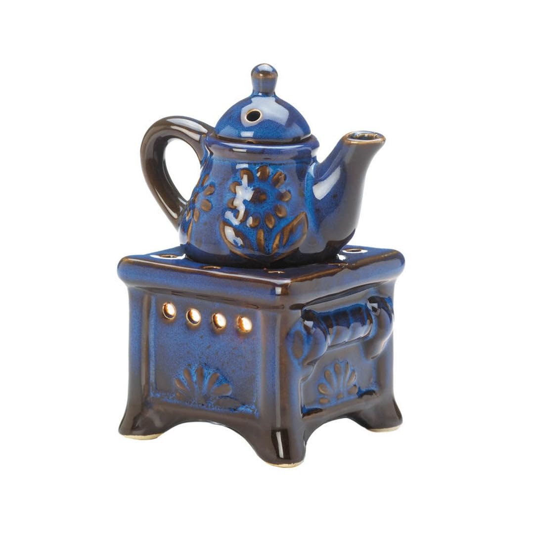 Foto 2 pulgar | Tetera De Porcelana Oil Warmer Zingz & Thingz Cottage Core, Color Azul - Venta Internacional.