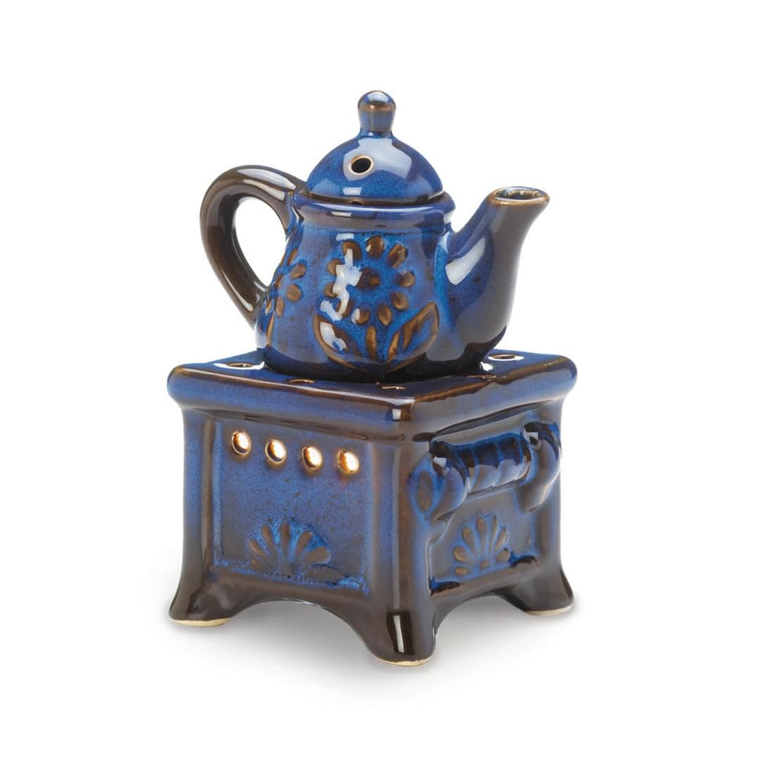Foto 2 | Tetera De Porcelana Oil Warmer Zingz & Thingz Cottage Core, Color Azul - Venta Internacional.