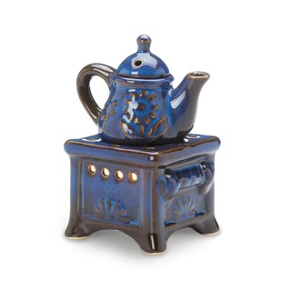Foto 2 | Tetera De Porcelana Oil Warmer Zingz & Thingz Cottage Core, Color Azul - Venta Internacional.