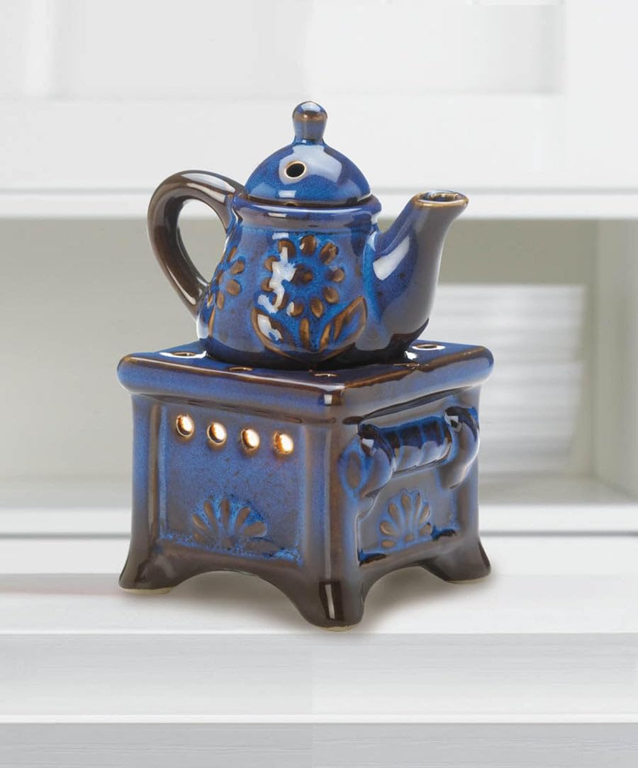 Foto 4 pulgar | Tetera De Porcelana Oil Warmer Zingz & Thingz Cottage Core, Color Azul - Venta Internacional.