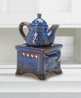 Foto 3 | Tetera De Porcelana Oil Warmer Zingz & Thingz Cottage Core, Color Azul - Venta Internacional.