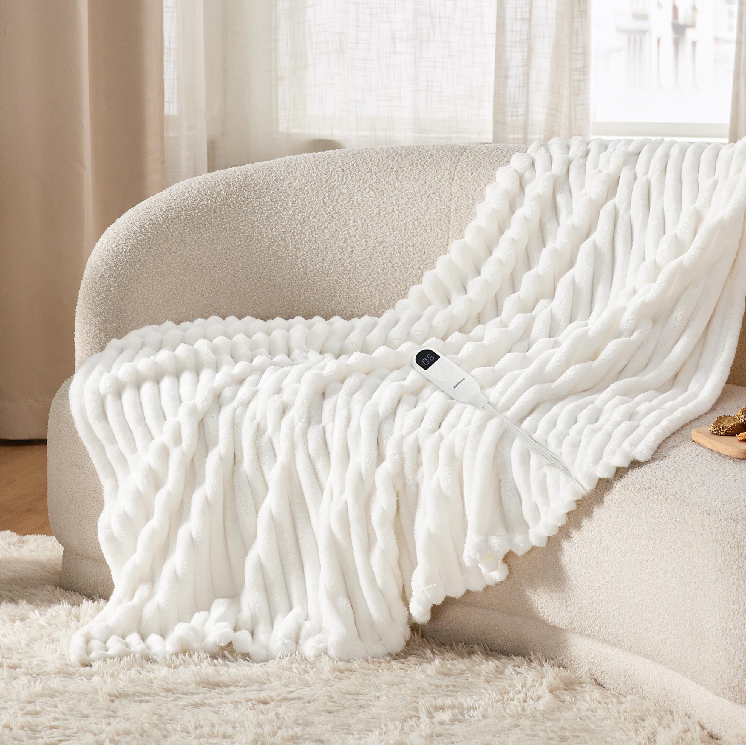 Foto 2 pulgar | Manta Eléctrica Bedsure con Calefacción 130 X 150 cm Blanco - Venta Internacional