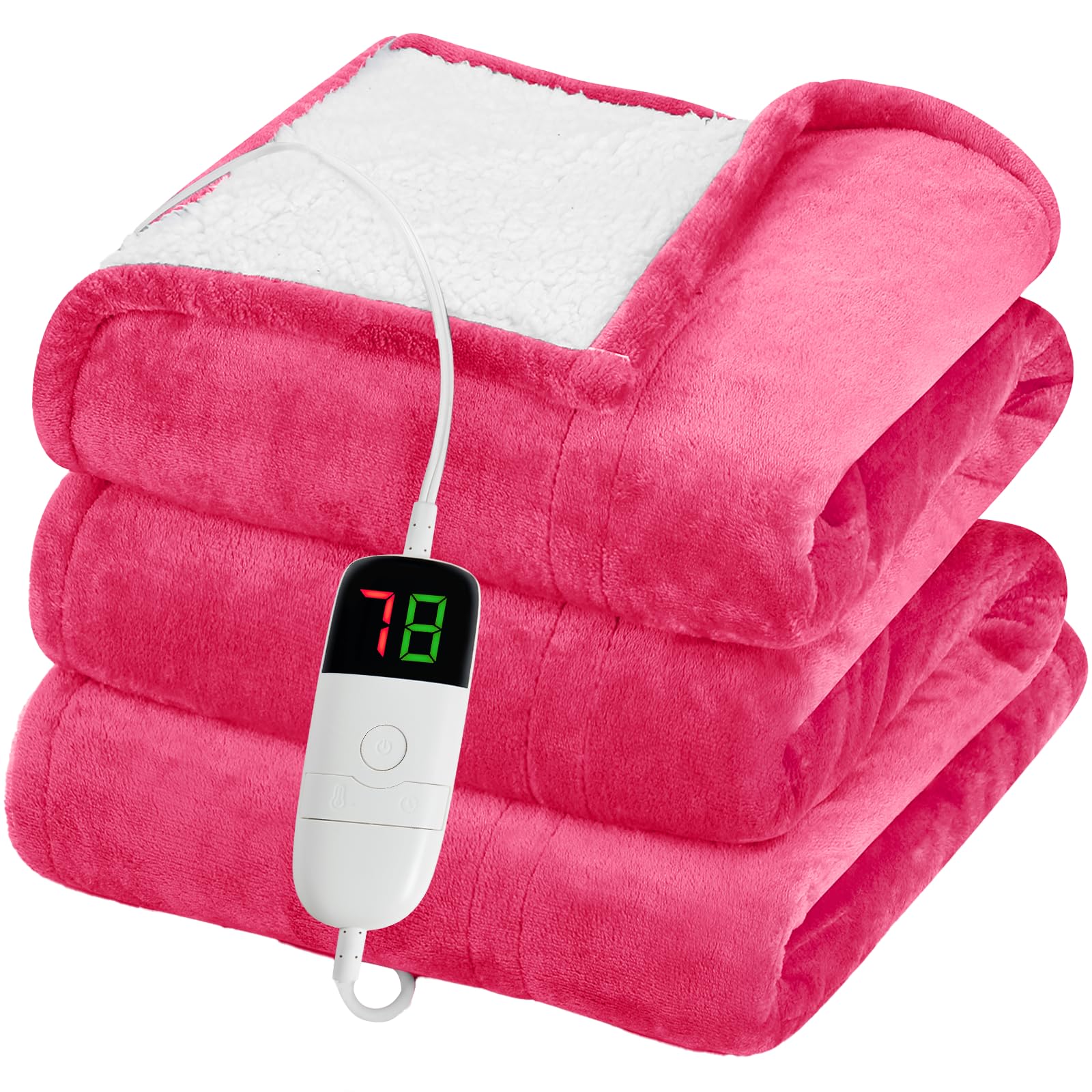 Foto 2 pulgar | Manta Eléctrica con Calefacción 130 x 150 cm Rosa Coral - Venta Internacional