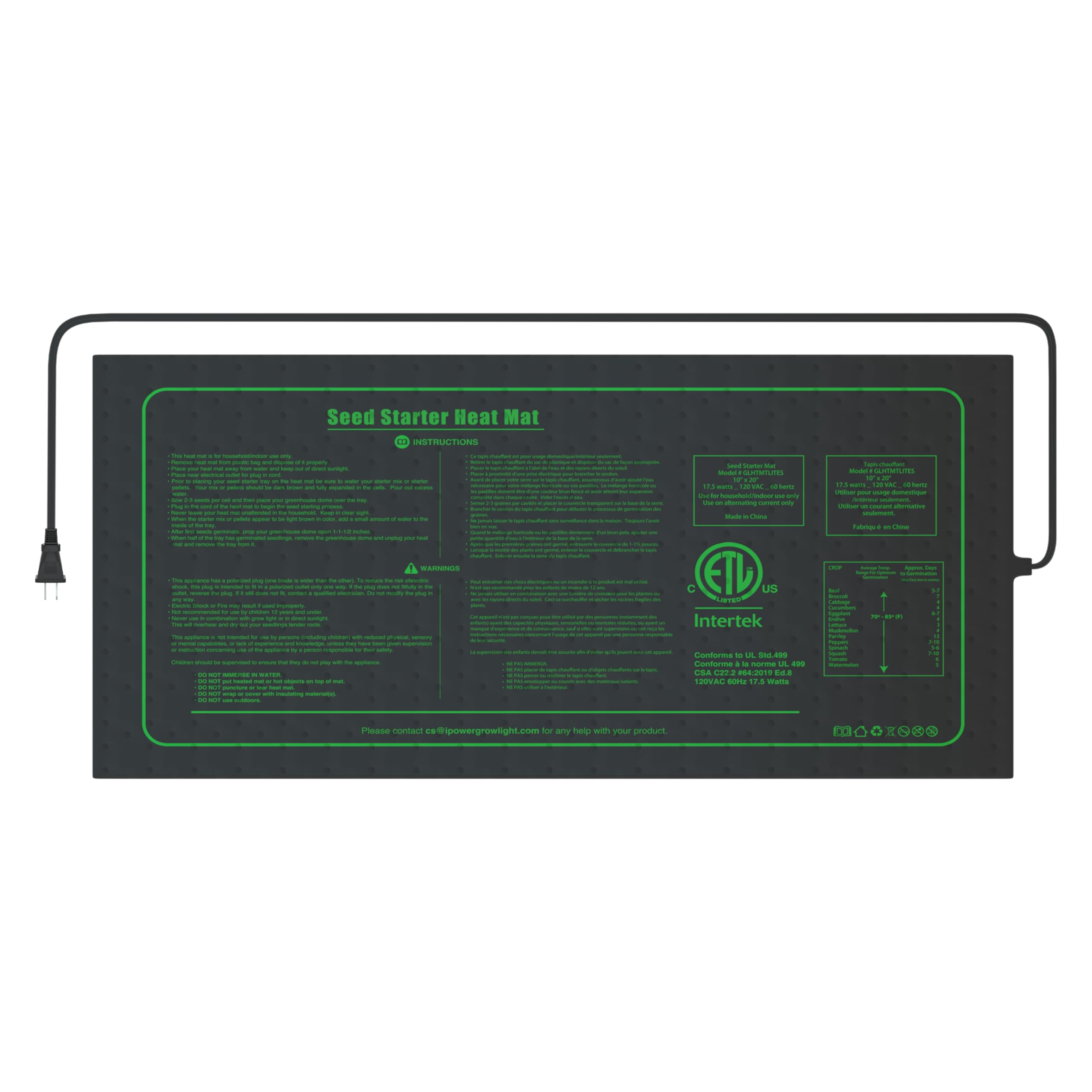 Foto 2 pulgar | Alfombrilla Térmica Seedling iPower Upgrade 10 x 20 Pulgadas Impermeable  17.5 W - Venta Internacional