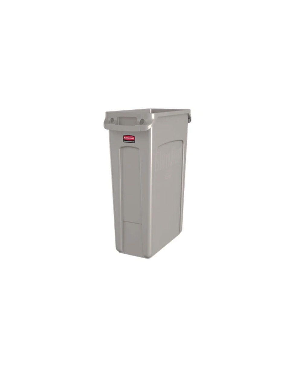 Contenedor Slim Jim Rubbermaid FG354060 color Beige Canales de Ventilación 87 L