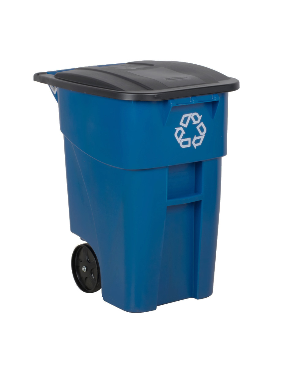 Contenedor Bruterolout Rubbermaid Logo Reciclaje,s/tapa color Azul