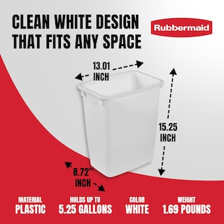 Foto 3 | Papelera Rubbermaid Fg280500wht 20l Blanca - Venta Internacional.