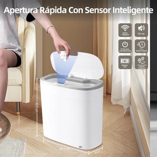 Foto 2 | Bote de Basura Inteligente de 14l con Sensor Eo Safe Imports Esi-20594 Blanco