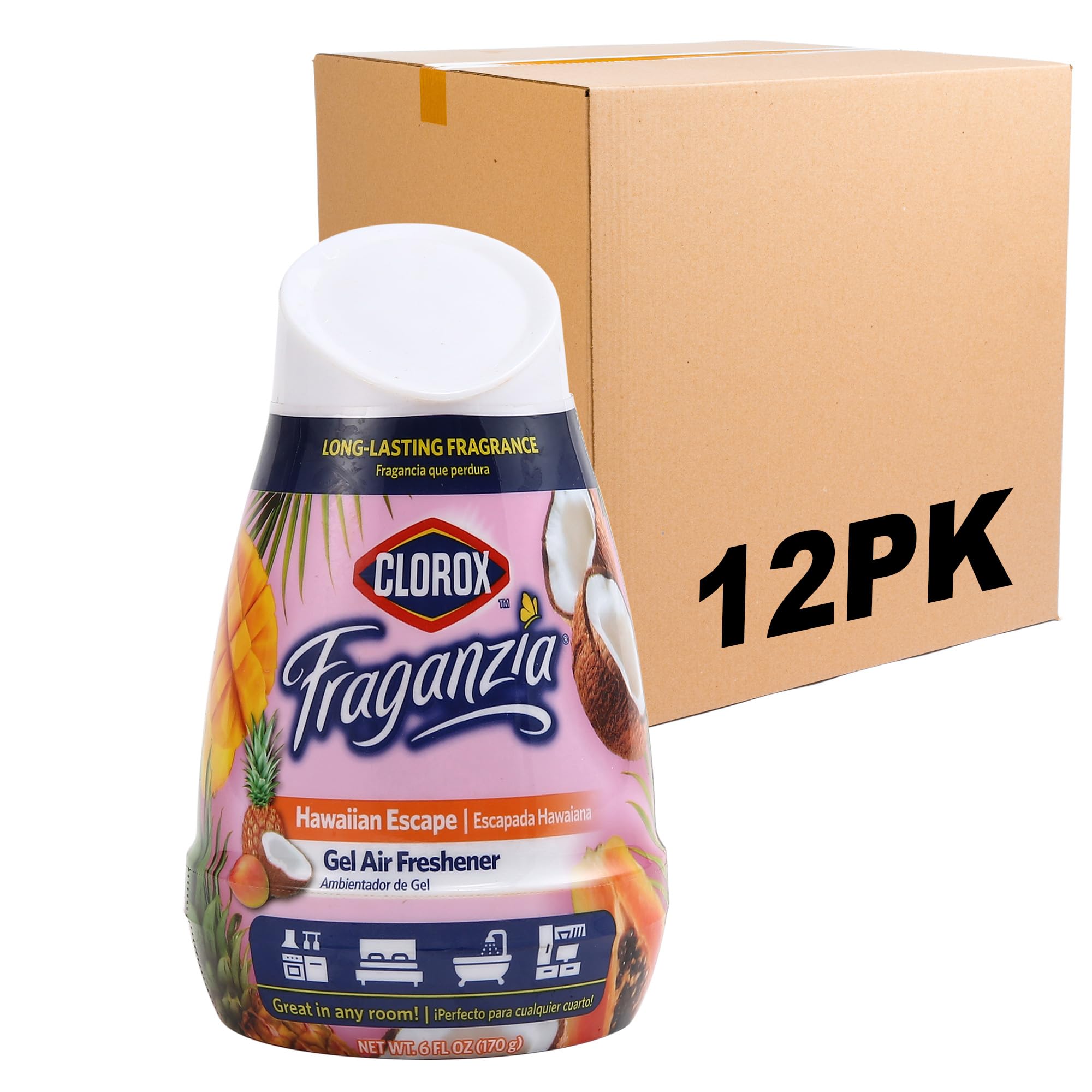 Foto 3 pulgar | Ambientador en Gel Clorox Fraganzia Hawaiian Escape 180 ml 12 Piezas - Venta Internacional