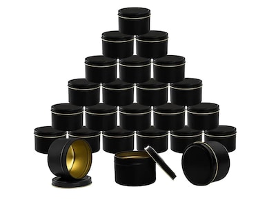 Foto 1 | 24pcs Xtellar Tarros Para Velas 4oz Tarros Negros Para Hacer Velas