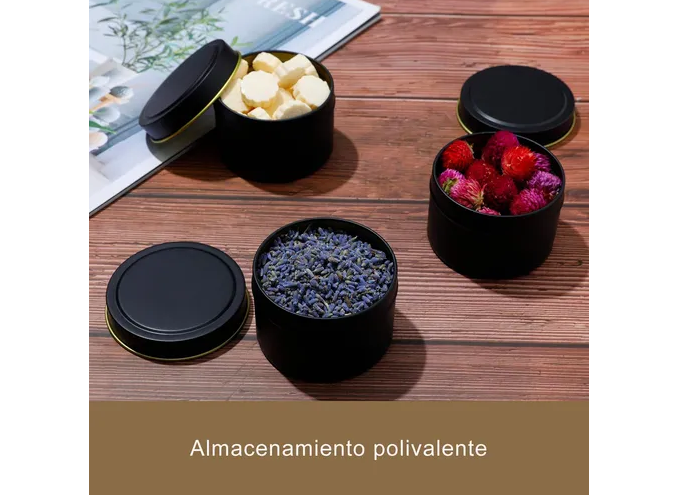 Foto 4 | 24pcs Xtellar  Tarros Para Velas 4oz Tarros Negros Para Hacer Velas
