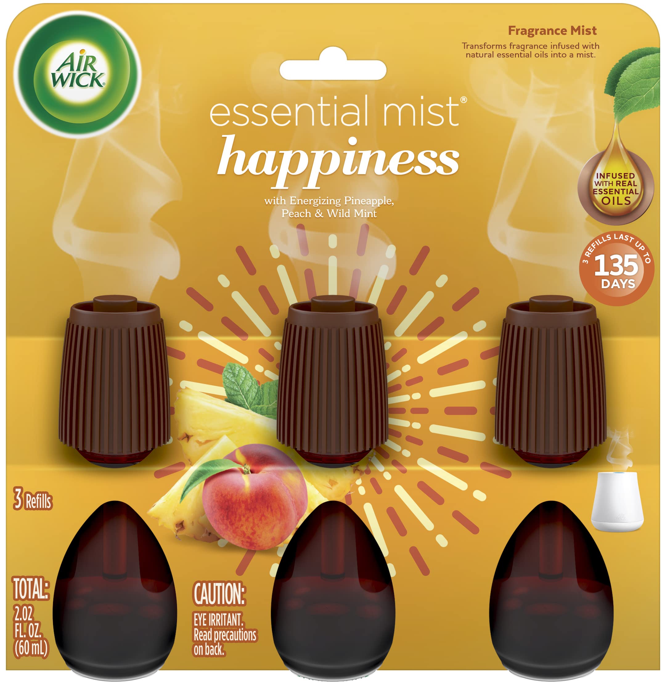 Foto 2 pulgar | Ambientador Air Wick Essential Mist Refill Happiness  3 Unidades - Venta Internacional.