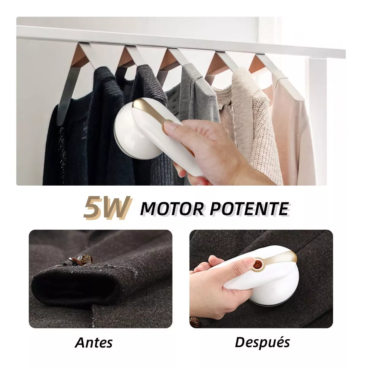 Foto 4 pulgar | Removedor De Pelusa Ropa Quita Pelusas Ropa Electrico Rasura Eo Safe Imports Esi-15114 Blanco