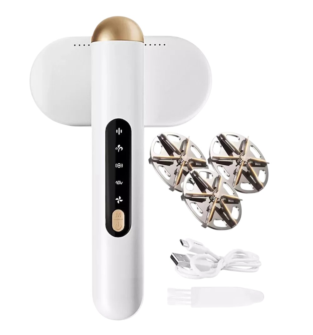 Quita Pelusa Electrico Doble Cabeza Inalámbrico Blanco $699