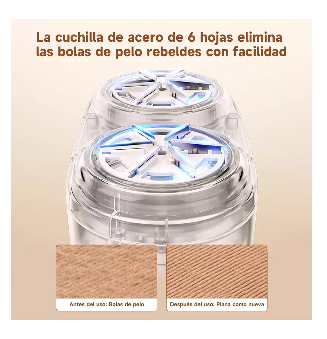 Foto 4 | Quita Pelusa Electrico Doble Cabeza Inalámbrico Blanco