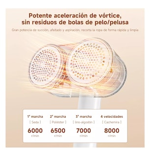 Foto 5 | Quita Pelusa Electrico Doble Cabeza Inalámbrico Blanco