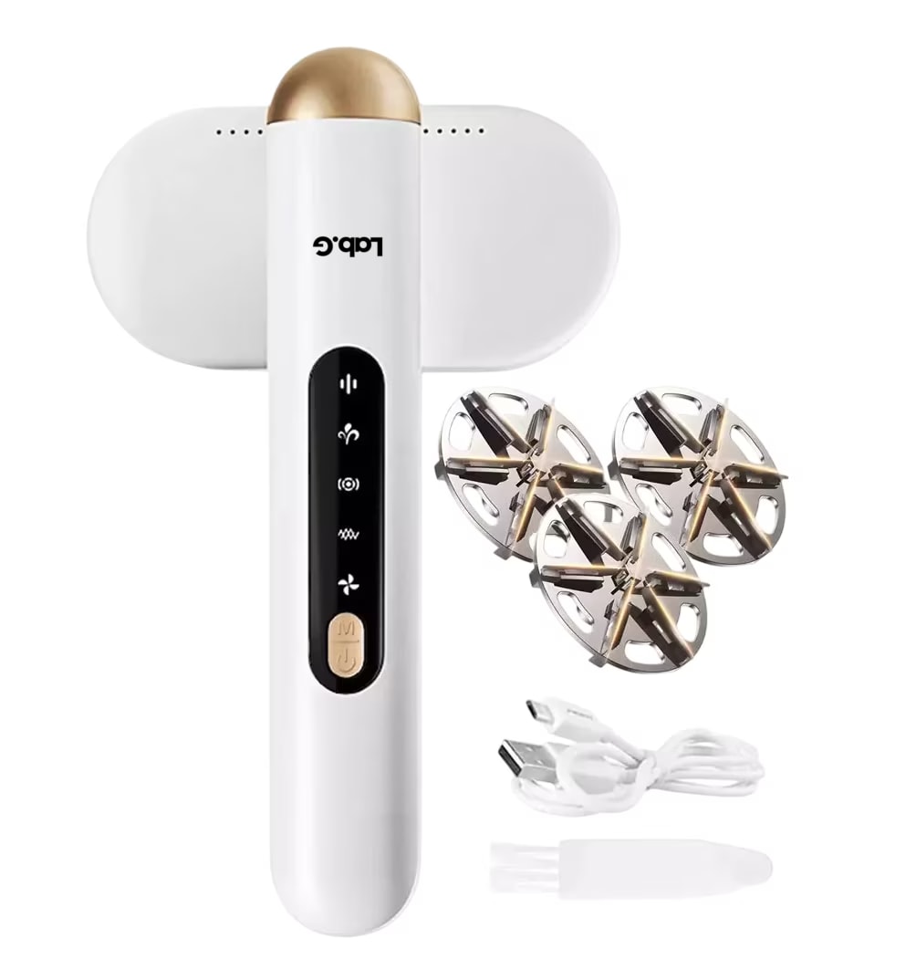 Quita Pelusa Eléctrico Lab.g Doble Cabeza Inalámbrico Blanco $625
