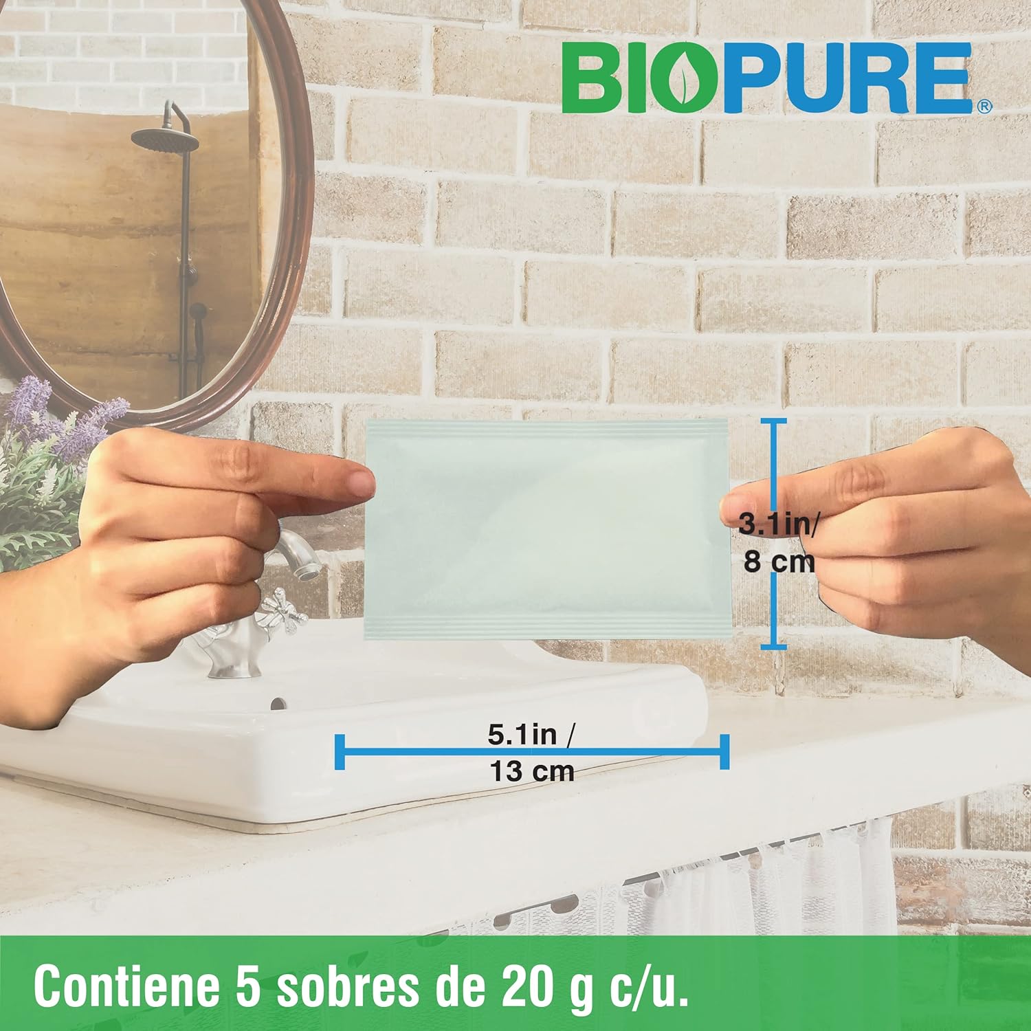 Foto 7 pulgar | Bioupure - Sachtes Solubles Limpieza Para Baños-elimina Suciedad Y Sarro En Distintas Superficies Del Baño, Gr