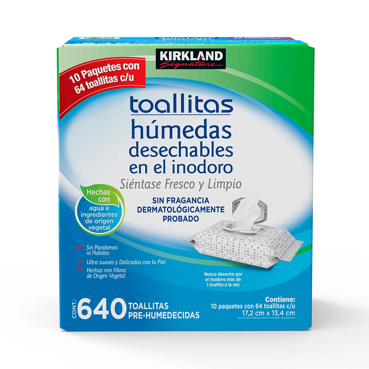 Foto 2 pulgar | Toallitas Húmedas Desechables Inodoro Kirkland 640pz