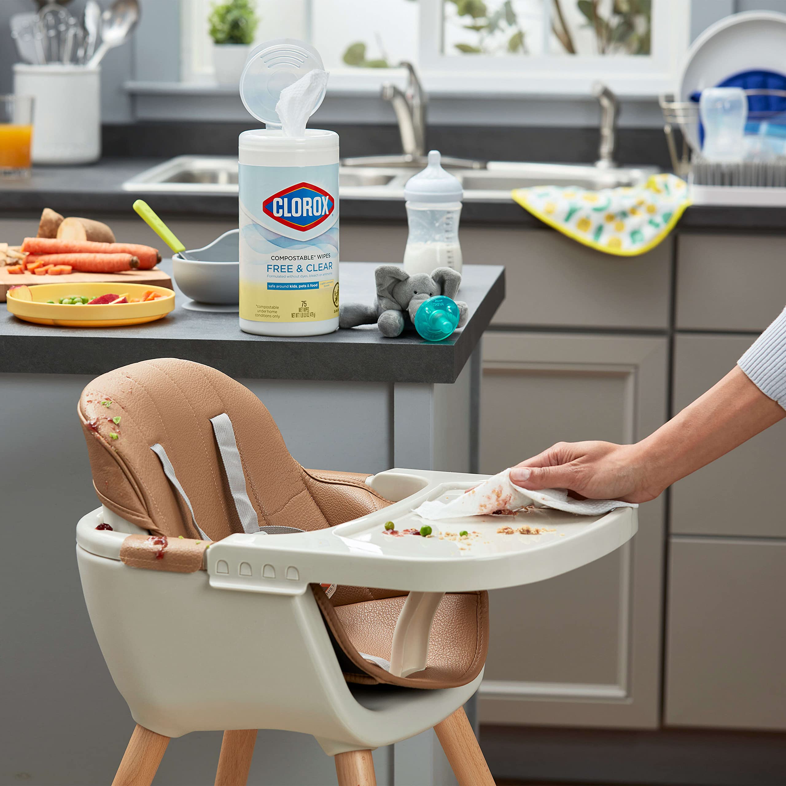Foto 7 pulgar | Toallitas Limpiadoras Clorox Free & Clear  Compostables  75 Unidades  X3 - Venta Internacional.