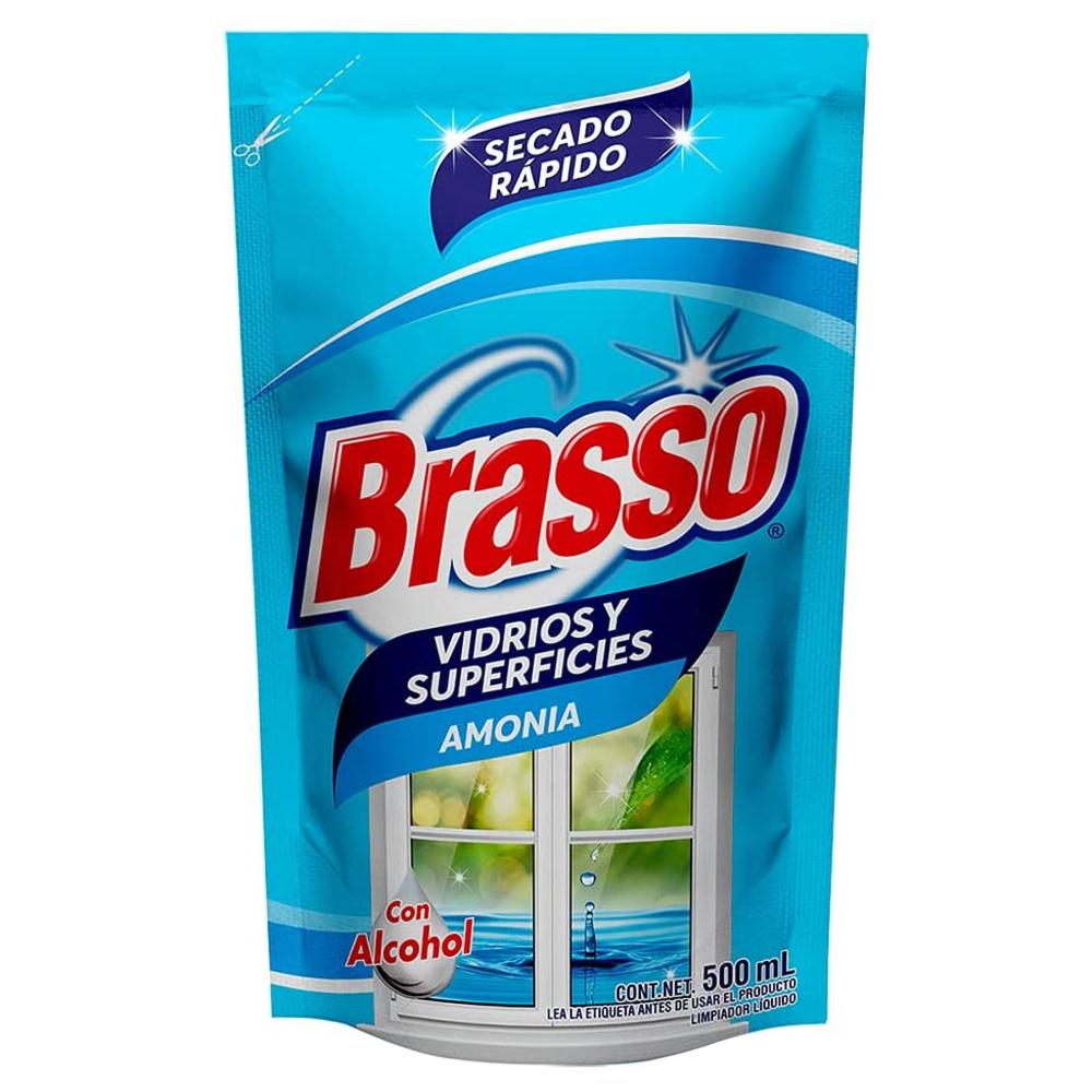 Foto 2 pulgar | Limpiador Brasso Vidrios Superficies Amonia Repuesto 500ml