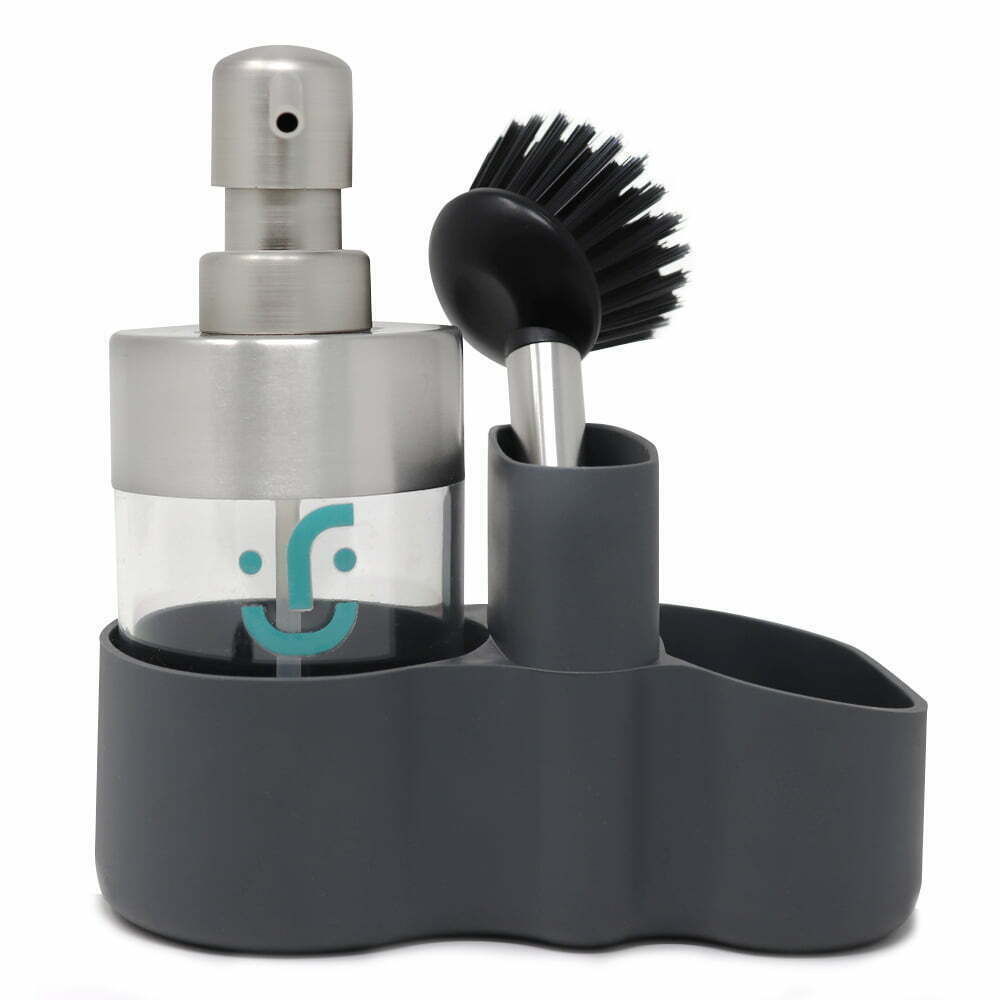 Foto 2 pulgar | Dispensador de Jabón + Cepillo + Base de Silicón Ideën para Lavar Loza