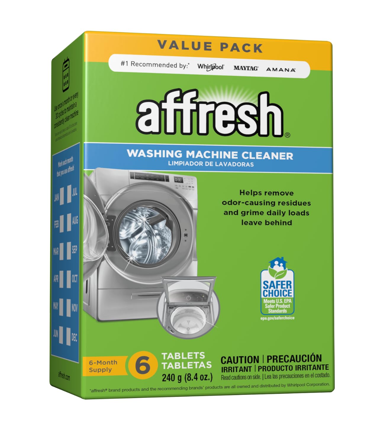 Limpiador Para Lavadora Affresh, 6 Tabletas, Carga Frontal/superior - Venta Internacional.