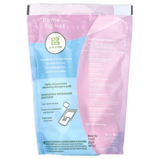 Foto 2 | Detergente Para Lavavajillas Pods Grab Green Thyme Con Hoja De Higuera 432 G - Venta Internacional.