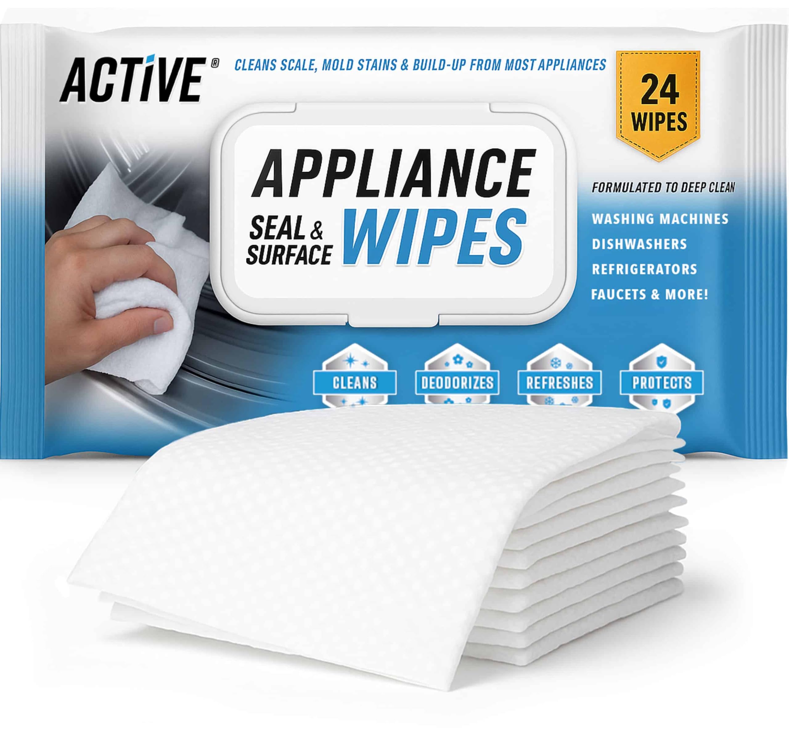 Foto 2 pulgar | Toallitas Limpiadoras De Superficies Active Home Appliance  24 Toallitas Grandes - Venta Internacional.