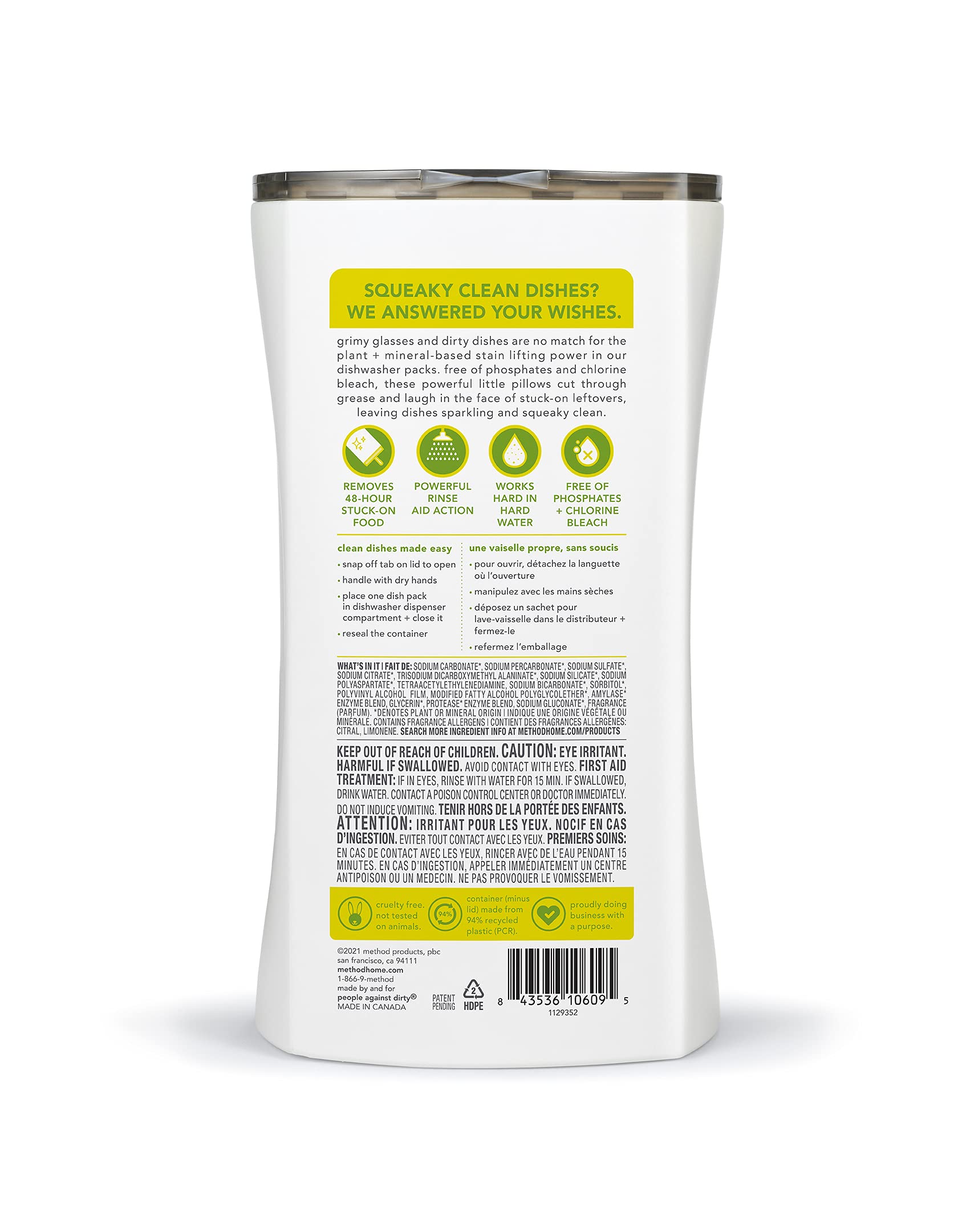 Foto 2 | Paquetes De Detergente Para Lavavajillas Method Lemon Mint  54 Tabletas X 2 - Venta Internacional.