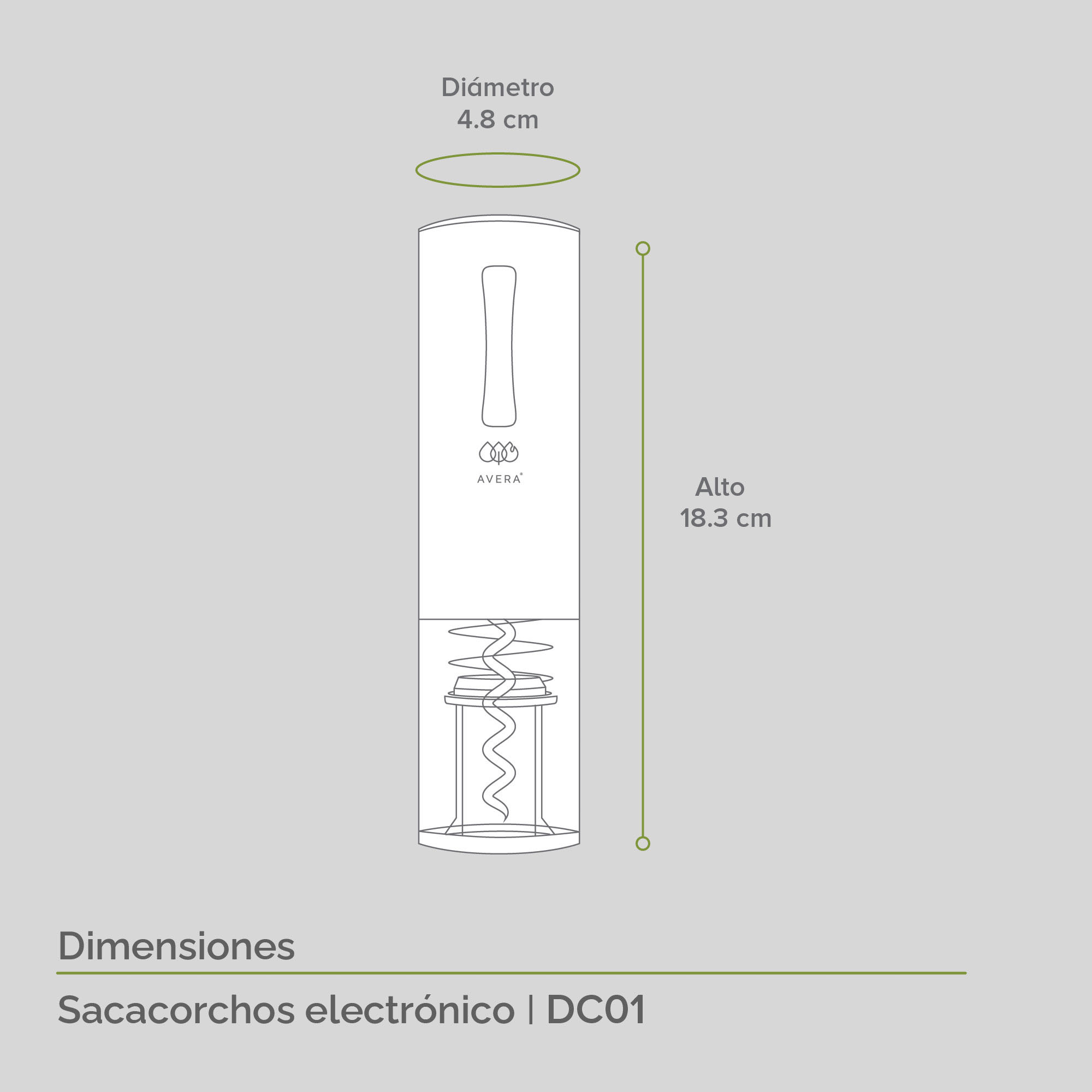 Foto 4 pulgar | Sacacorchos Eléctrico Recargable Avera  Dc01 color Negro con Accesorios