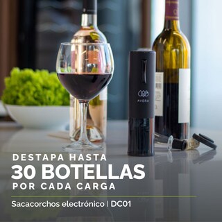 Foto 5 | Sacacorchos Eléctrico Recargable Avera Dc01 color Negro con Accesorios