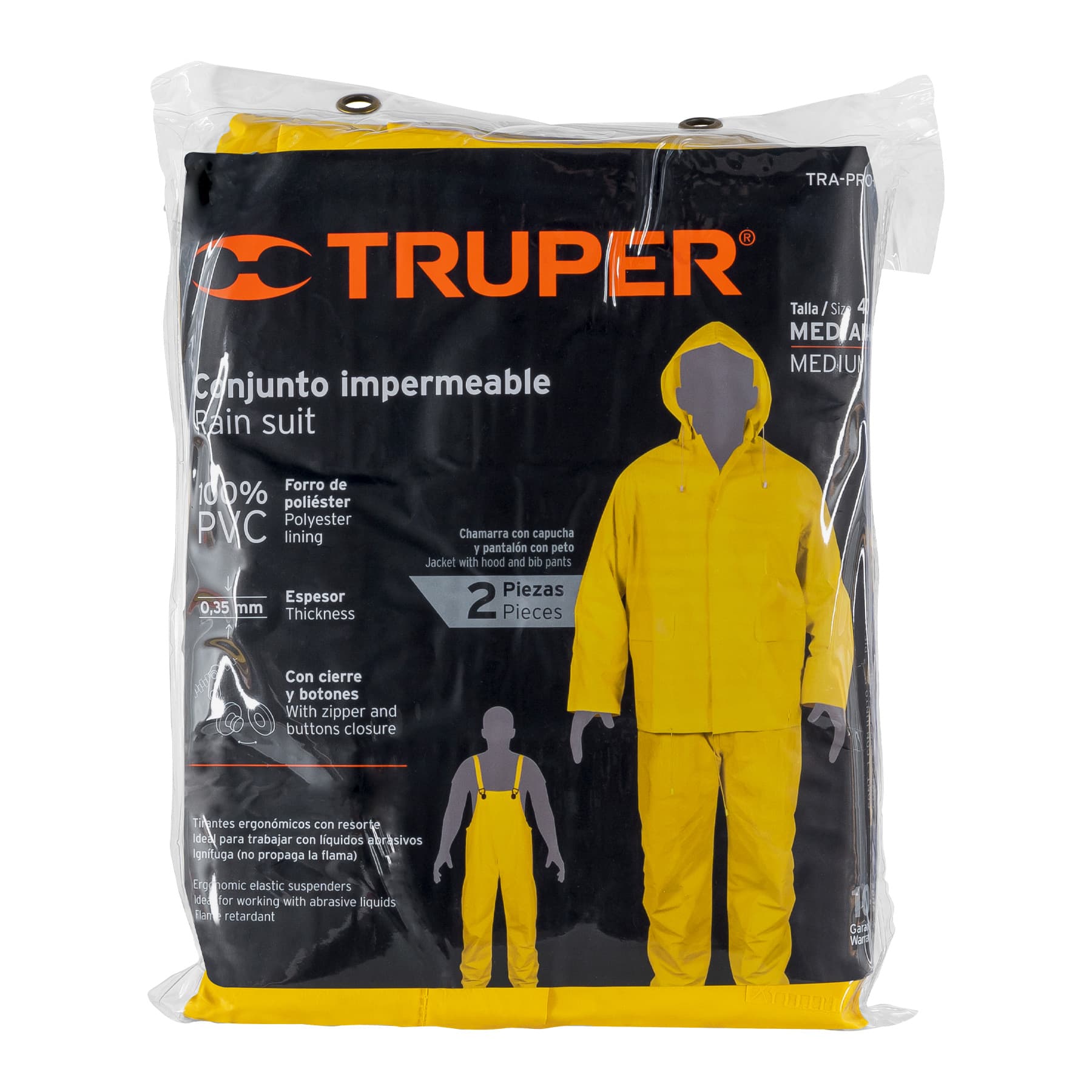 Foto 4 pulgar | Conjunto Impermeable Doble Capa Truper color Amarillo