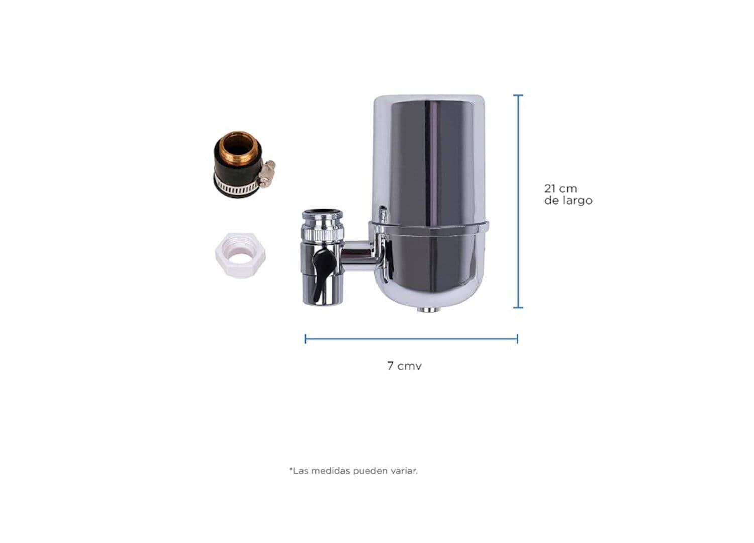 Foto 4 pulgar | Filtro Cromado de Agua para Mezcladora, Incluye Dos Repuestos