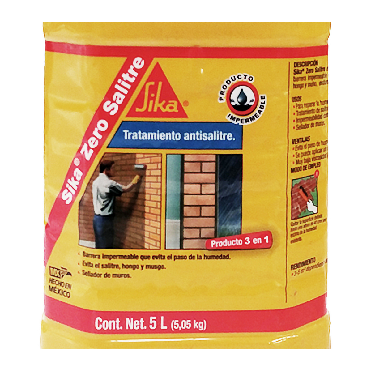 Foto 5 pulgar | Eliminador Salitre Humedad Sika (5 Lt) Zero Salitre Pet