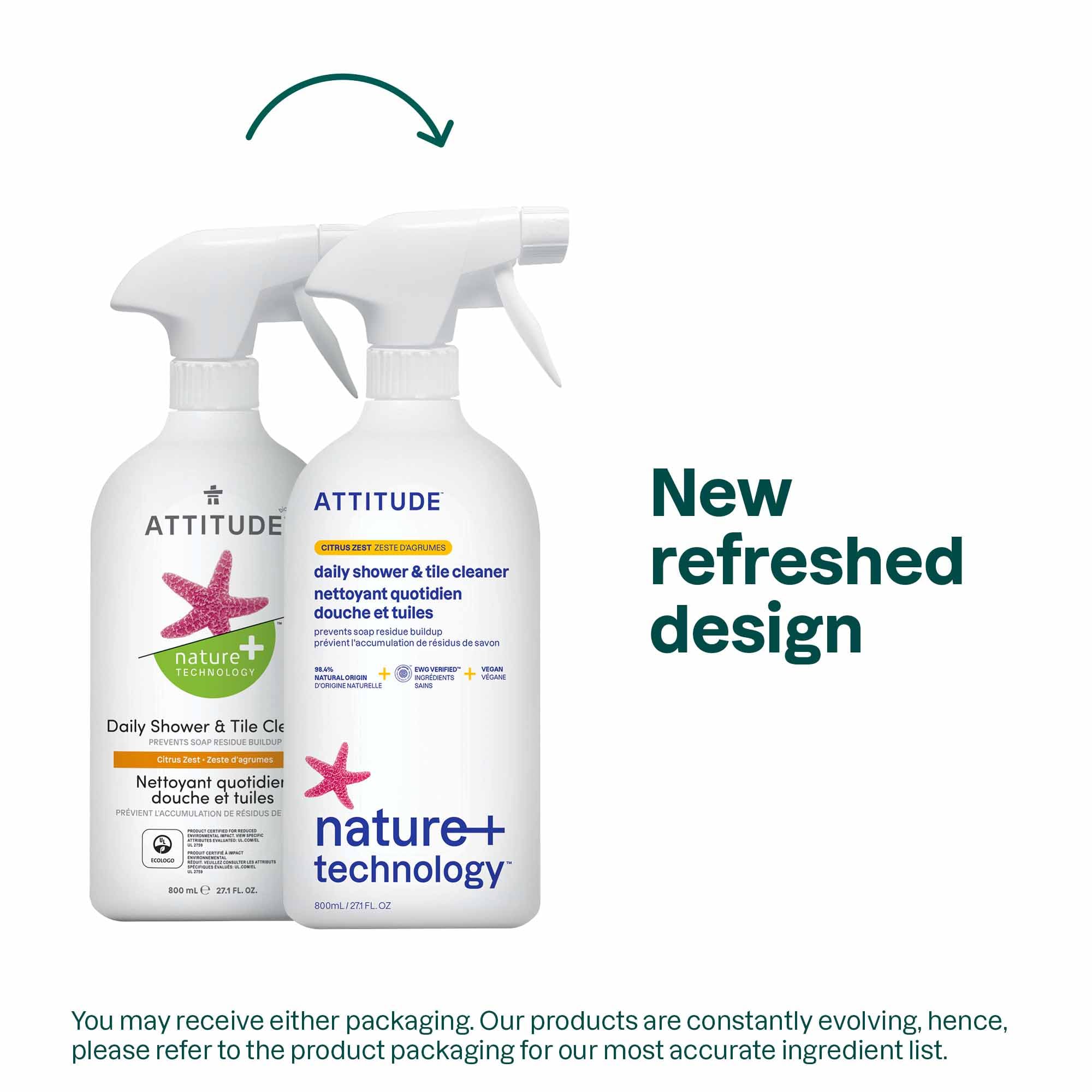 Foto 3 pulgar | Limpiador De Ducha Y Azulejos Attitude Daily Citrus Zest 800 Ml - Venta Internacional.