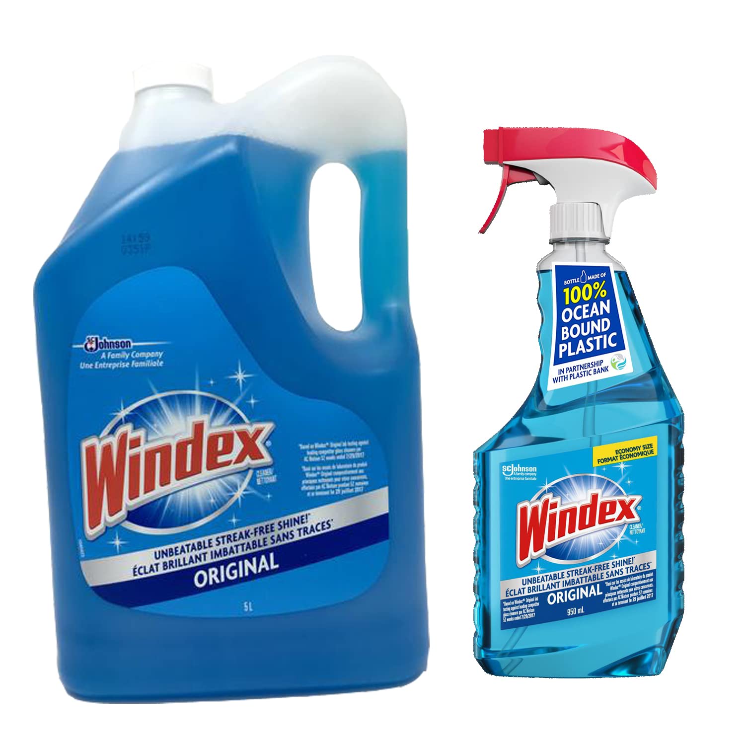 Foto 2 pulgar | Limpiador De Vidrios Windex Original, Recarga De 5 Litros Y Aerosol Activador De 950 Ml - Venta Internacional.