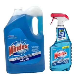 Foto 1 | Limpiador De Vidrios Windex Original, Recarga De 5 Litros Y Aerosol Activador De 950 Ml - Venta Internacional.