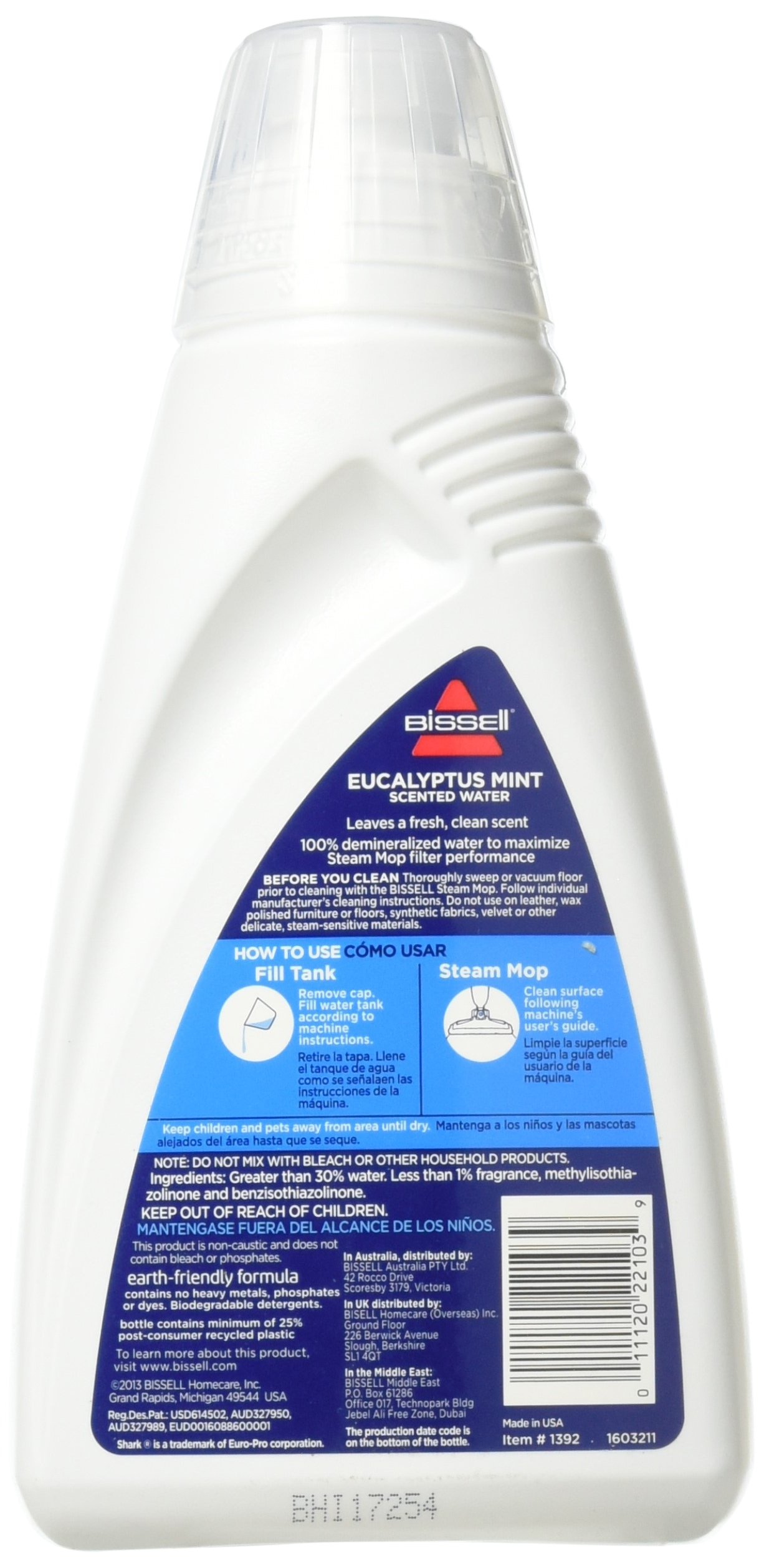Foto 3 pulgar | Mopa A Vapor Con Agua Bissell, Eucalipto Y Menta, Desmineralizada, 1 Litro - Venta Internacional.