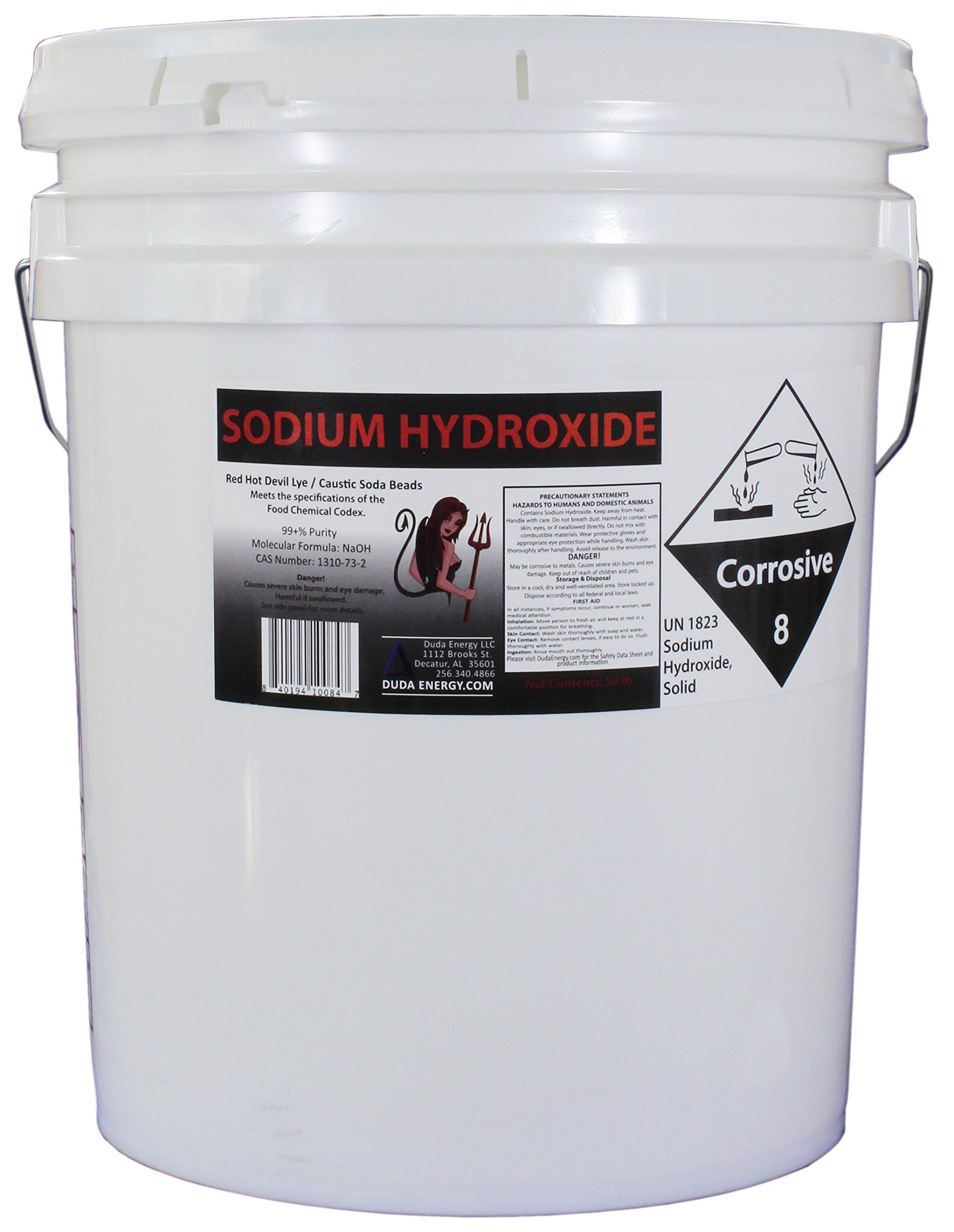 Foto 2 pulgar | Hidróxido De Sodio Chemical Duda Energy Red Hot Devil Lye 22,68 Kg - Venta Internacional.